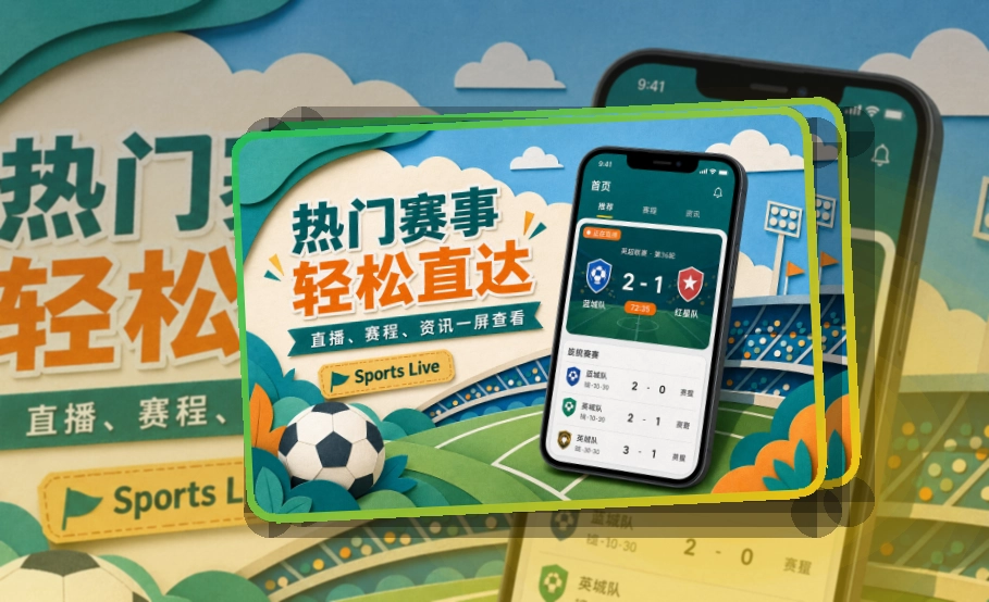 九游体育 海报式引导 · App使用入口 · 外出查赛更方便界面展示